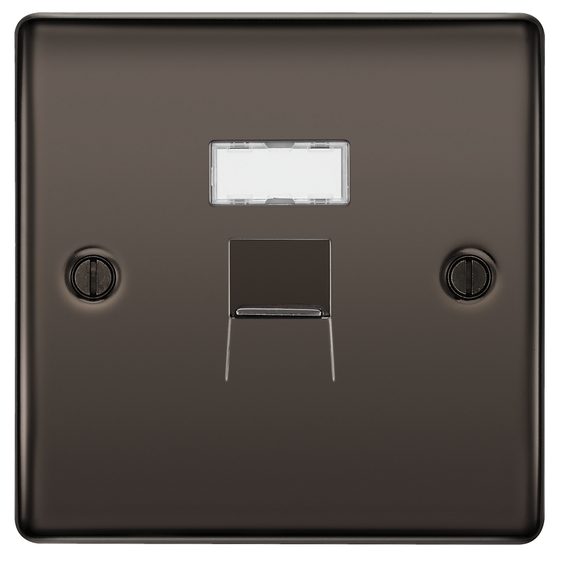 BG Electrical Nexus Metal Black Nickel - Single, RJ45 data socket