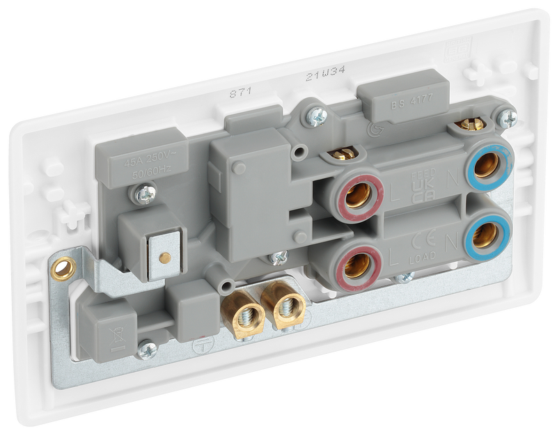 BG Electrical 800 Series - 45A double pole, with switched socket