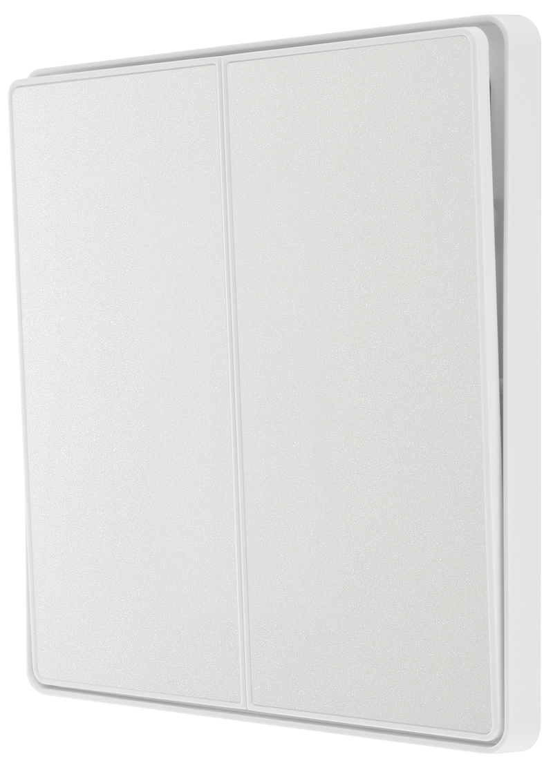 BG Electrical Evolve Pearlescent White - Double, 2 way switch, edge rocker