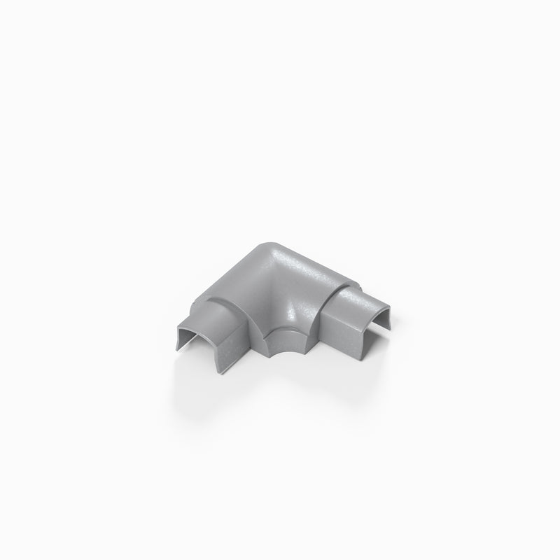 D-Line Trunking - 16x8mm Aluminium-Effect Smooth-Fit Flat Bend
