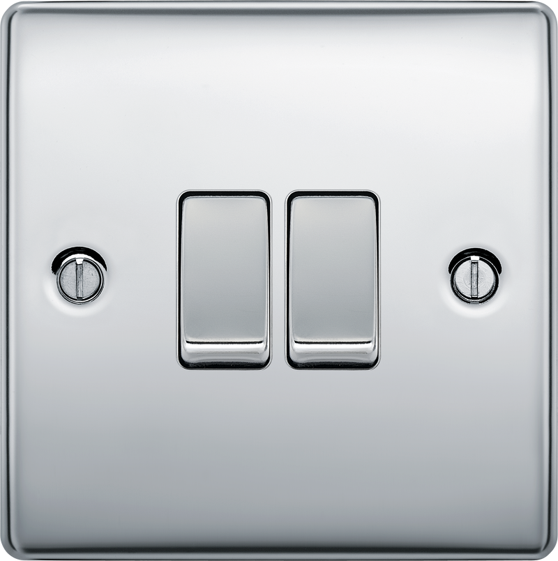 BG Electrical Nexus Metal Polished Chrome - Double, 2 way switch