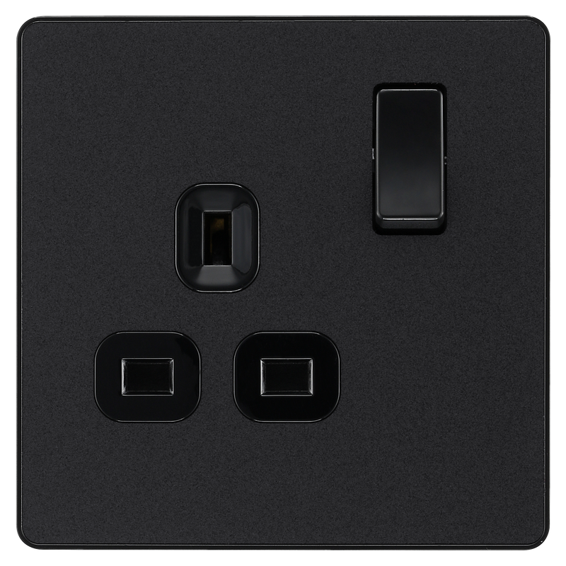 BG Electrical Evolve Matt Black - Single, switched, single pole