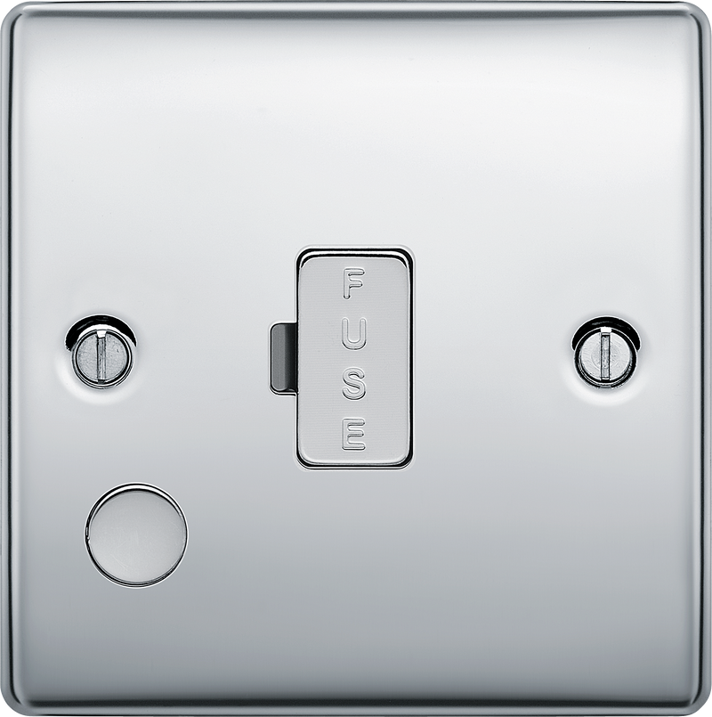 BG Electrical Nexus Metal Polished Chrome - Unswitched and fused with flex outlet