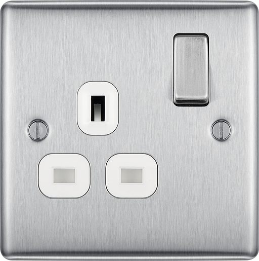 BG Electrical Nexus Metal Brushed Steel - Single switched, double pole