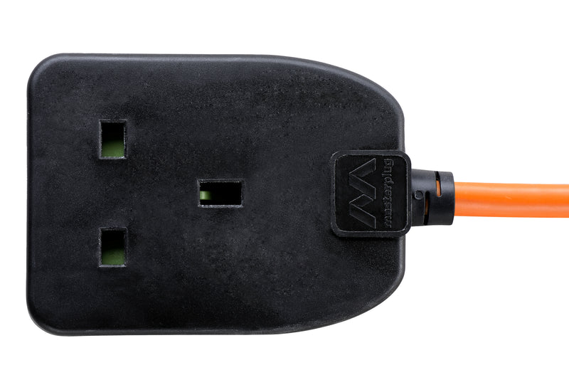 Masterplug Outdoor - 1 Socket, 10m, 13A, Orange