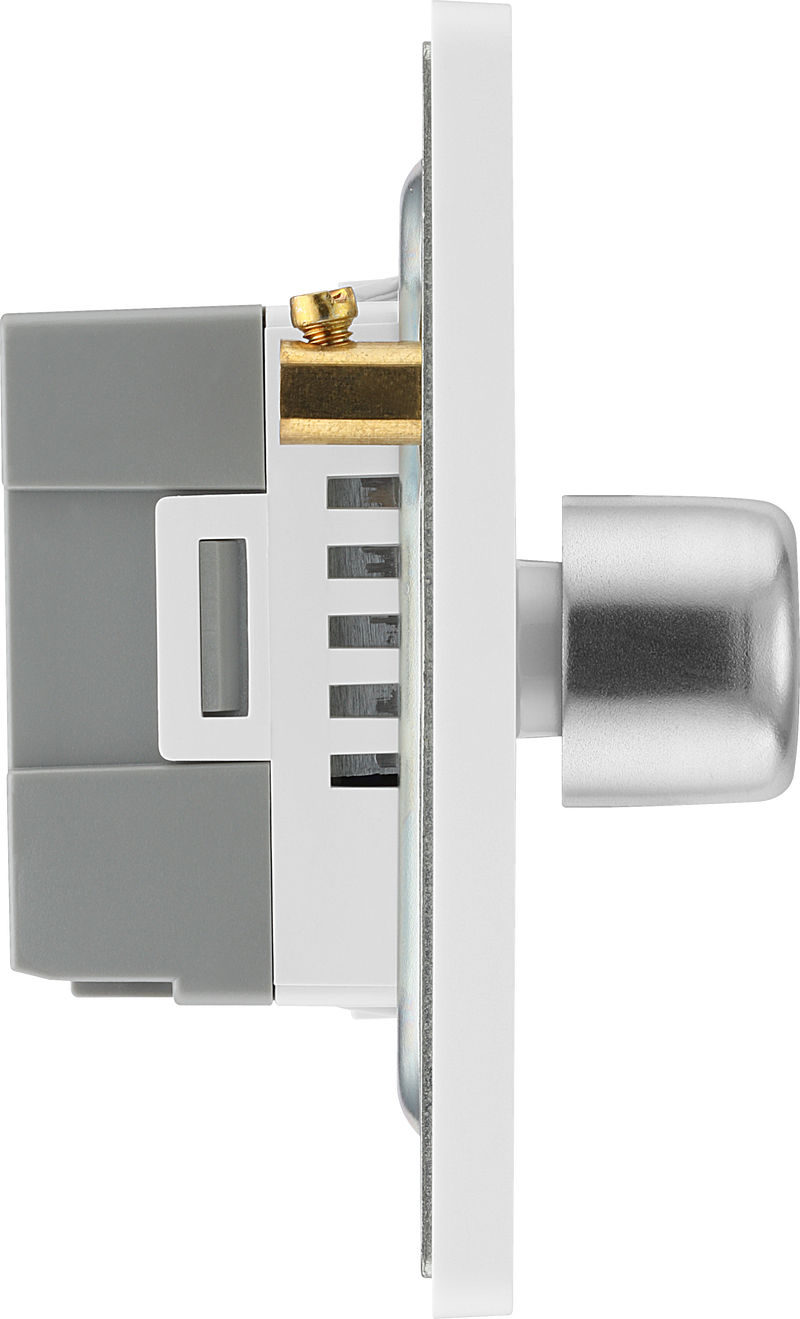 BG Electrical Evolve Brushed Steel - Quadruple, 2 way push 200W