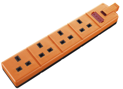 Masterplug Work - 4 Sockets, 13A, Orange