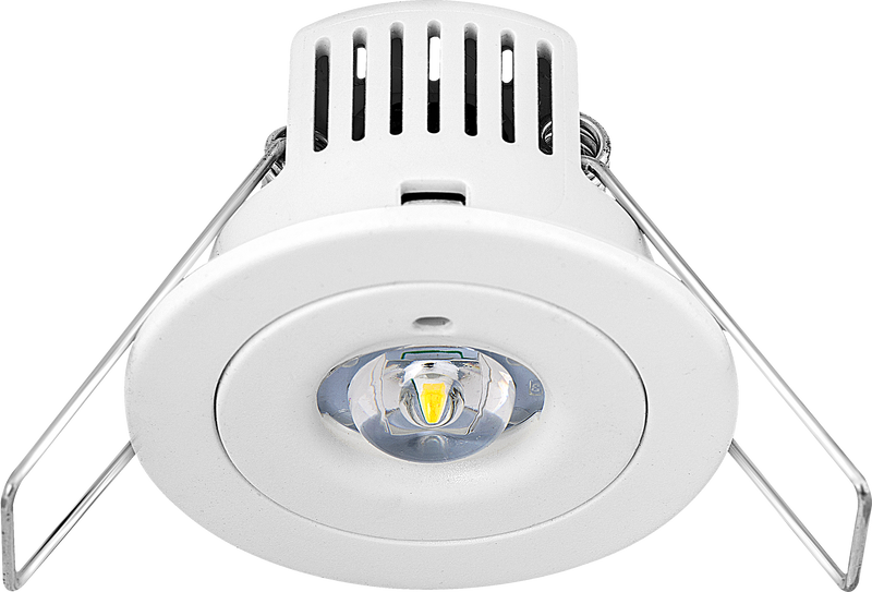 Luceco Standard Recessed - Tempus emergency downlight recessed 120 lumens with corridor optic