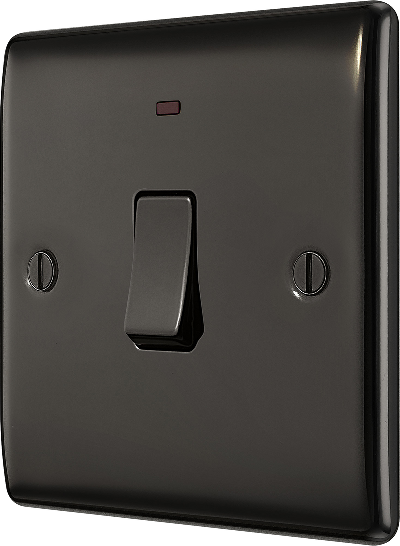 BG Electrical Nexus Metal Black Nickel - 20A, double pole, with indicator