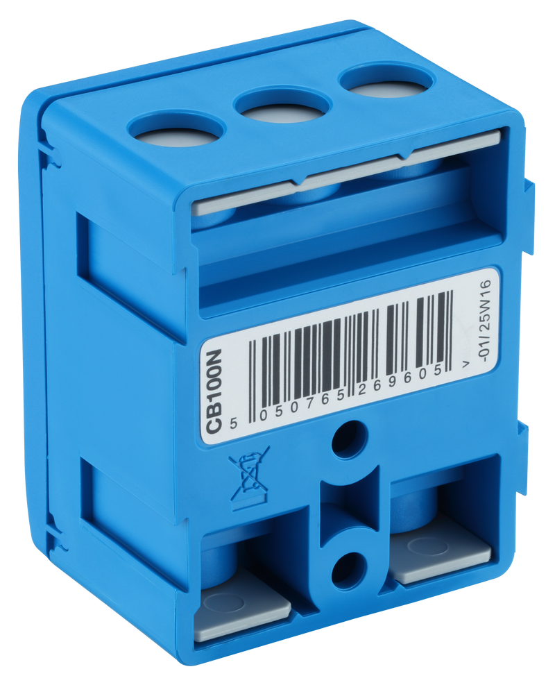 BG Circuit Protection Cp Connectors - 100A 5 Way Connector Block - Neutral - Blue