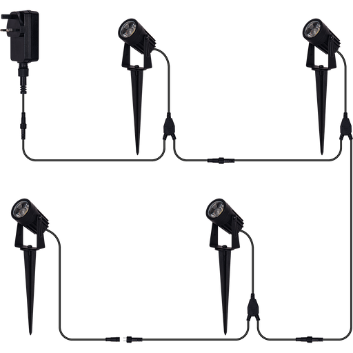 Luceco LED Garden Spike Light Kit - Garden Spike Light Kit 4 Pack 4x200lm 4x3w 4000k