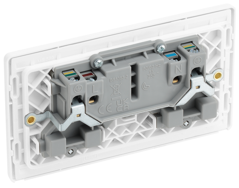 BG Electrical Evolve Pearlescent White - Double, switched, single pole