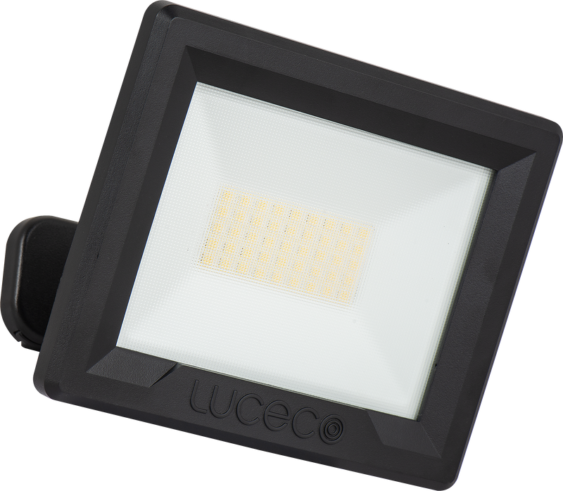 Luceco Essence Floodlight - Essence floodlight with ball joint 30W black 4000K colour temp