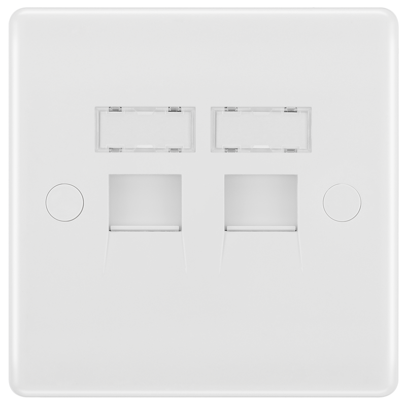 BG Electrical 800 Series - Double, RJ45 data socket (screw)