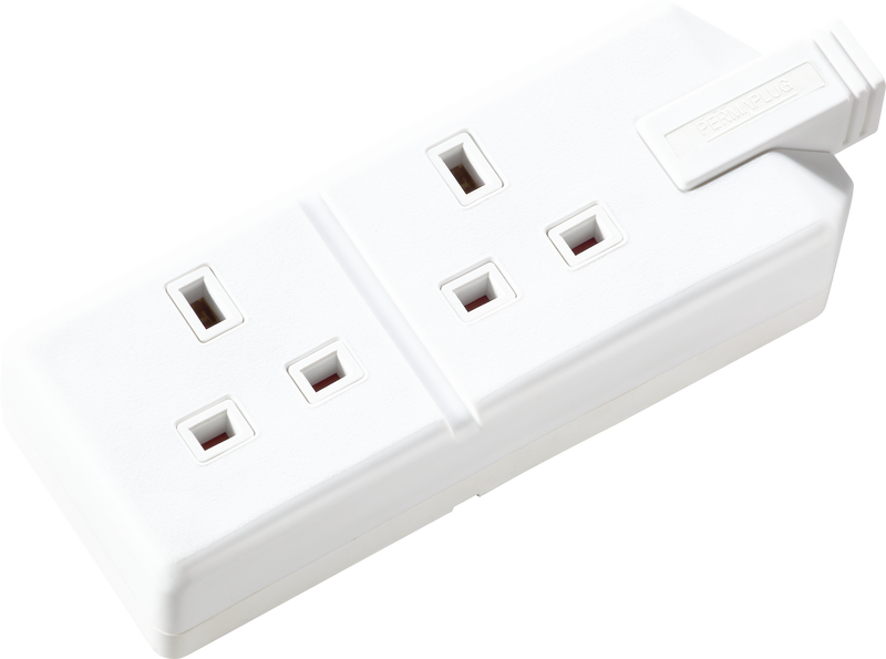 Masterplug Work - 2 Sockets, 13A, White