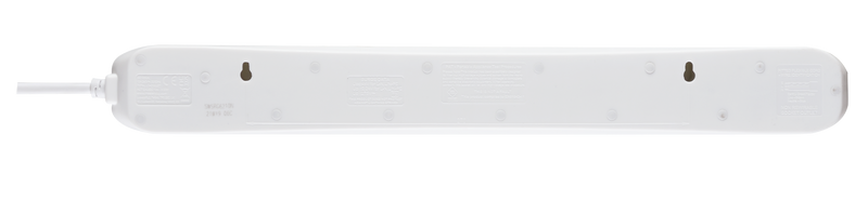 Masterplug Surge - 6 Sockets, 2m, 13A, White