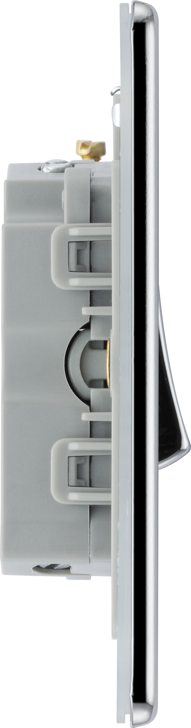 BG Electrical Flatplate Screwless Polished Chrome - Triple pole fan isolator