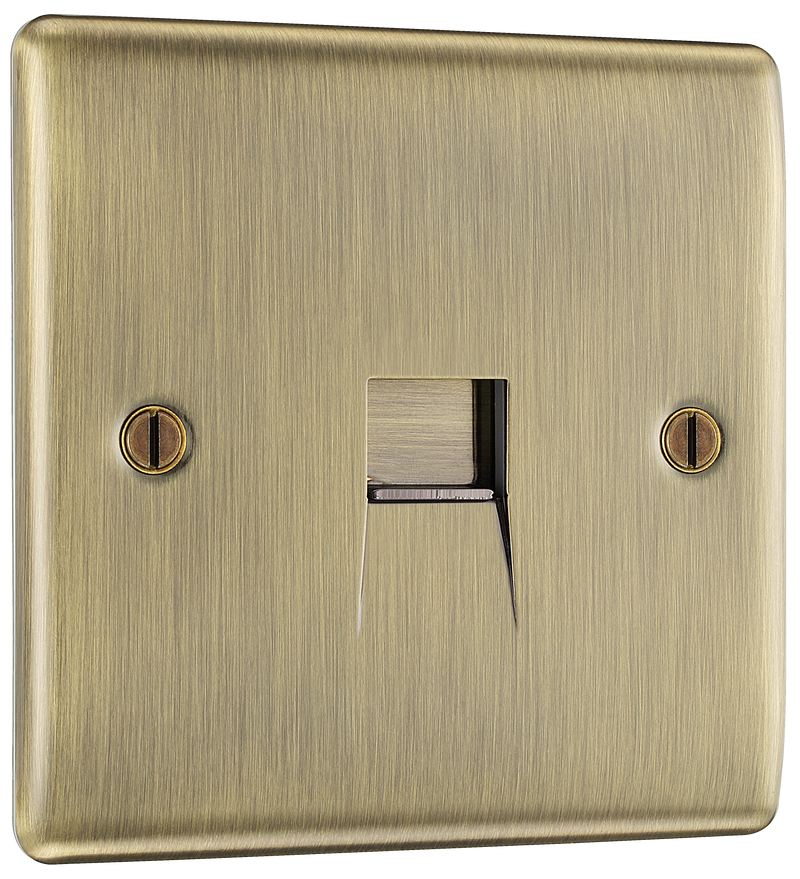 BG Electrical Nexus Metal Antique Brass - Single, telephone socket, master