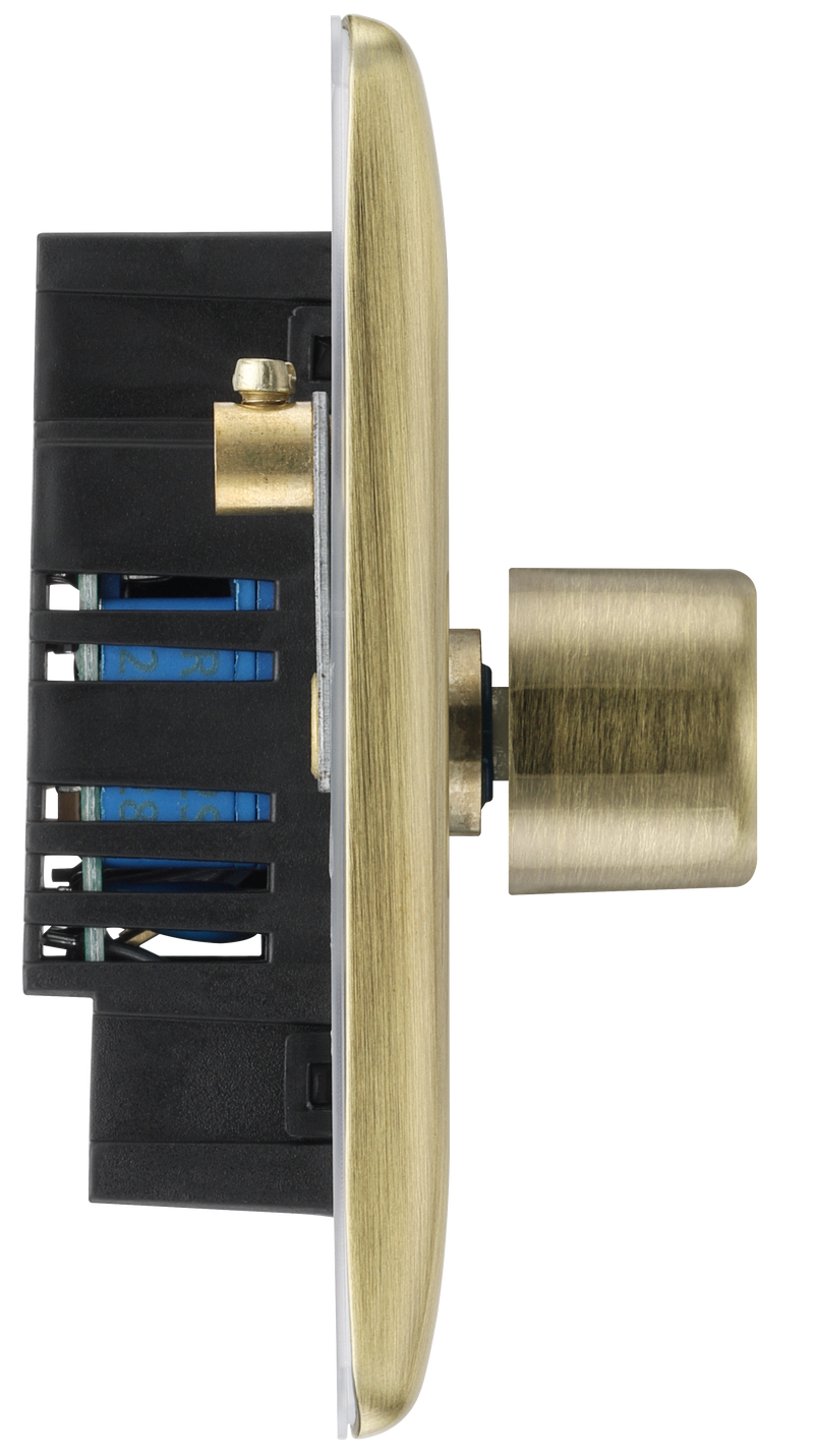 BG Electrical Nexus Metal Antique Brass - Single, 2 way push 200W