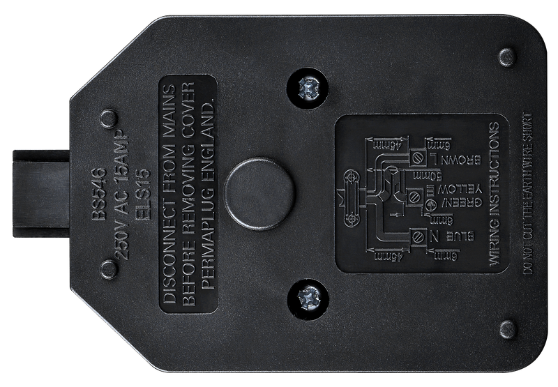 Masterplug Work - 1 Socket, 15A, Black
