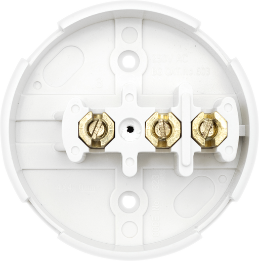 BG Electrical Contractor - Selective Entry Junction Box 3 Way, 30A, 89mm Dia, White