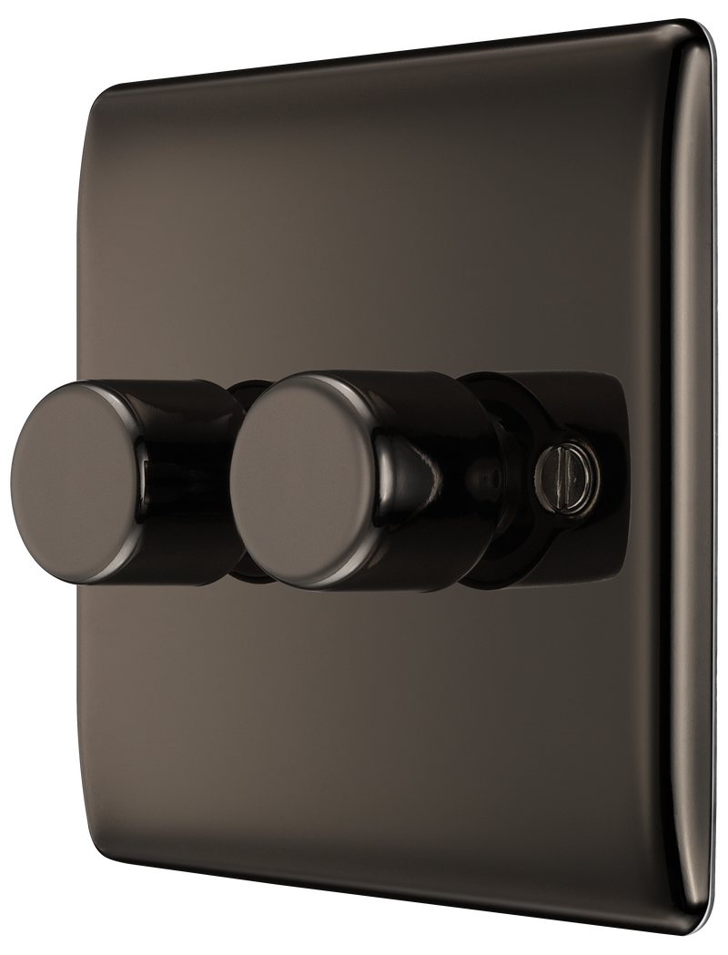 BG Electrical Nexus Metal Black Nickel - Double, 2 way push 200W