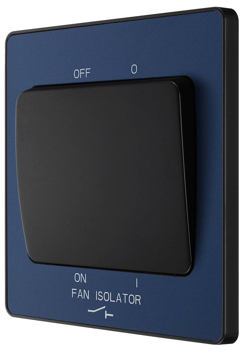 BG Electrical Evolve Matt Blue - Triple pole fan isolator