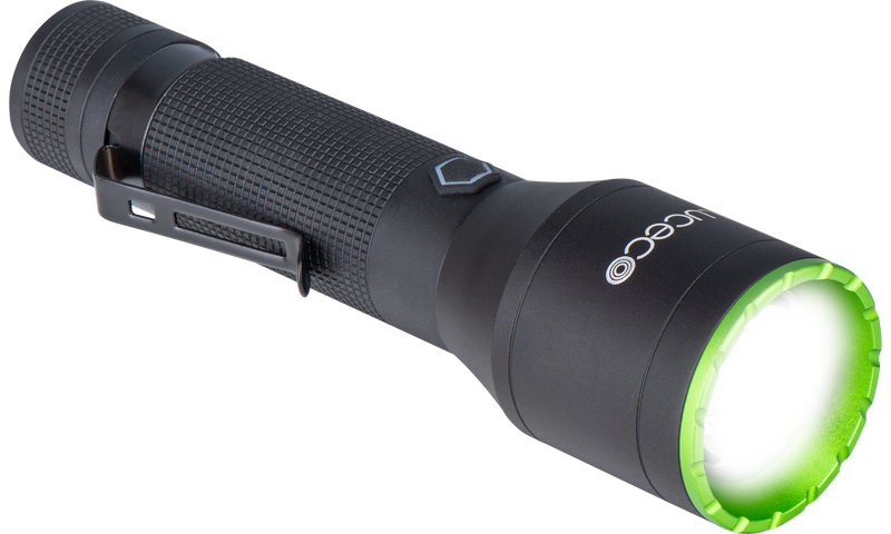 Luceco Hand Torch - Multi Focus LED Hand Torch, USB-C Rechargeable, Inspection Light, 3 Lighting Modes, IP44, 9W, 1000lm, 6500K