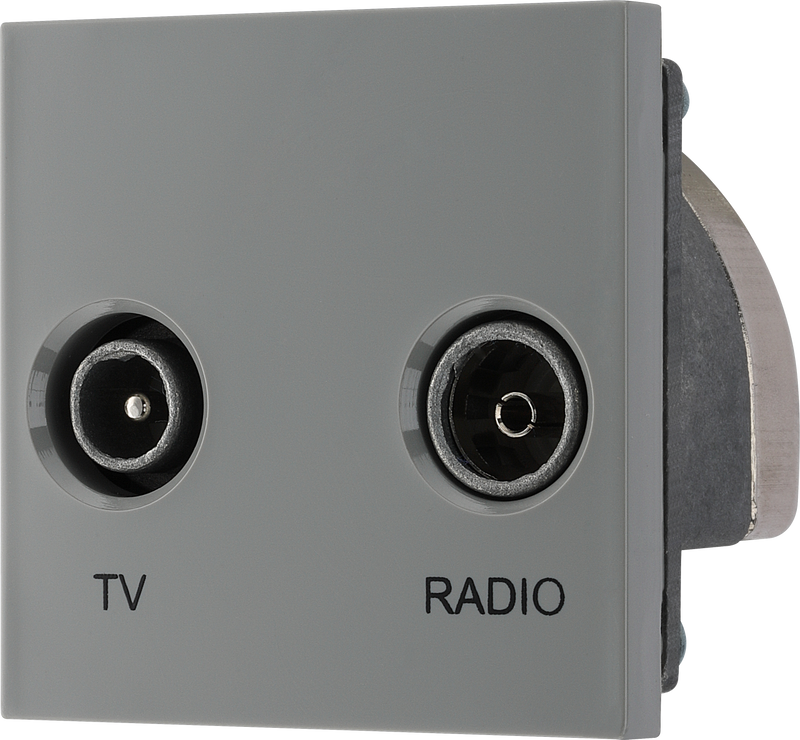 BG Electrical Euro Module - TV and radio - TV IEC male radio IEC female