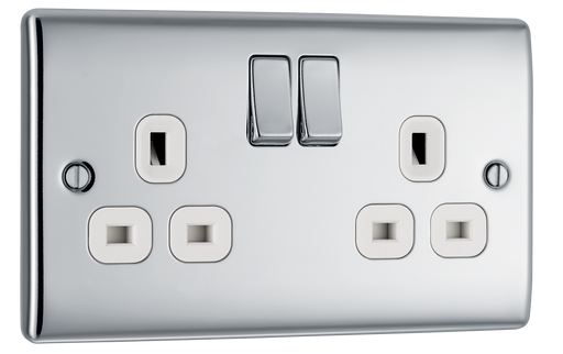 BG Electrical Nexus Metal Polished Chrome - Double, switched, double pole