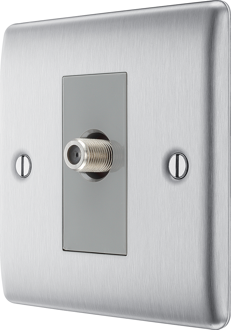 BG Electrical Nexus Metal Brushed Steel - Single, satellite
