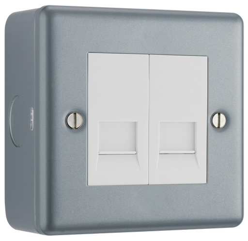 BG Electrical Metal Clad - Double, RJ45 telephone socket