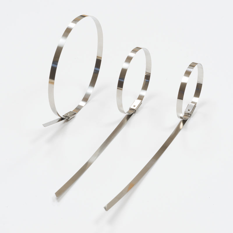 D-Line Fire Clip - Stainless Steel Cable Tie. 360mm x 4.5mm - Pack of 100