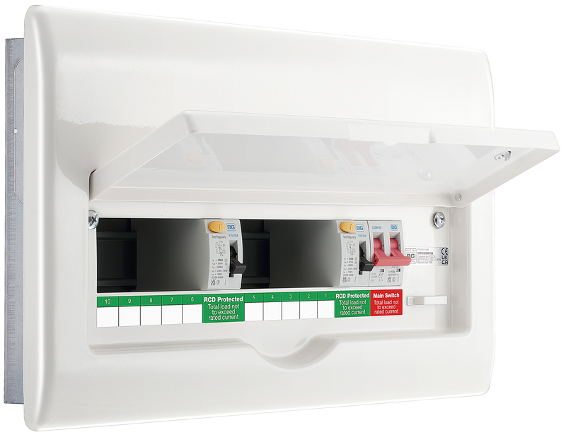 BG Circuit Protection Dual RCD - 16 module, 10 way, 100A Main Switch, 100A/100A Type A RCD