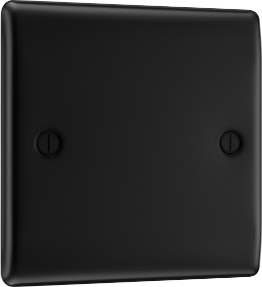 BG Electrical Nexus Metal Matt Black - Single, blank plate