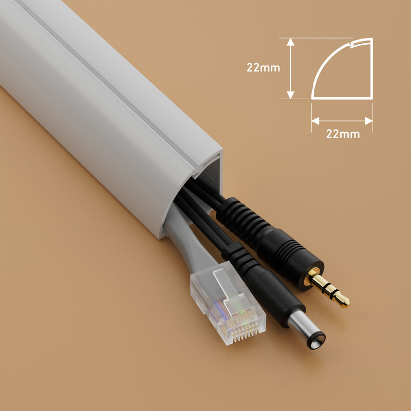 D-Line Trunking - 22x22mm White 3m Self Adhesive Length