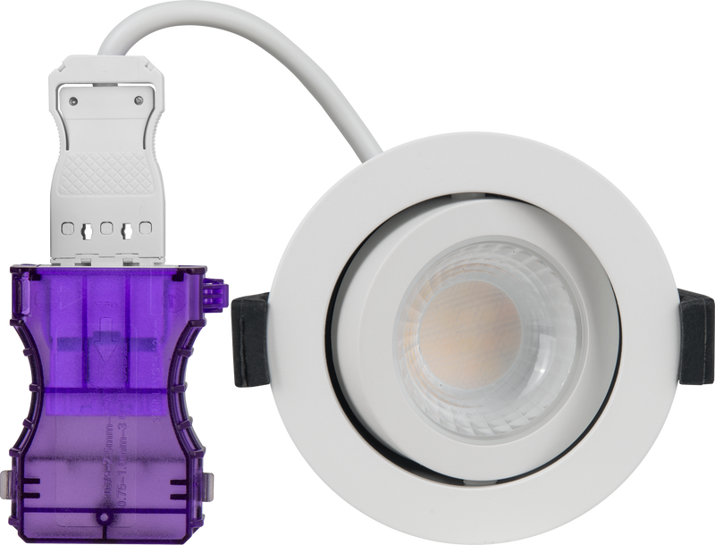 Luceco Ftype Ultra - FType Ultra Fire Rated Downlight 4W/6W 690lm Power Change & CCT Change 3000K / 4000K Dim2Warm IP20 White - Adjustable
