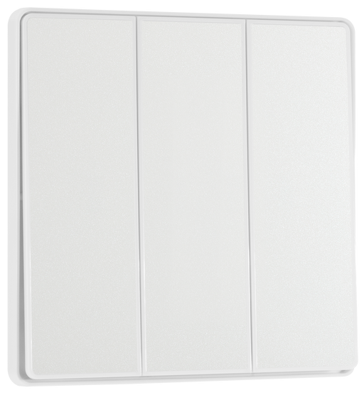 BG Electrical Evolve Pearlescent White - Triple, 2 way switch, edge rocker