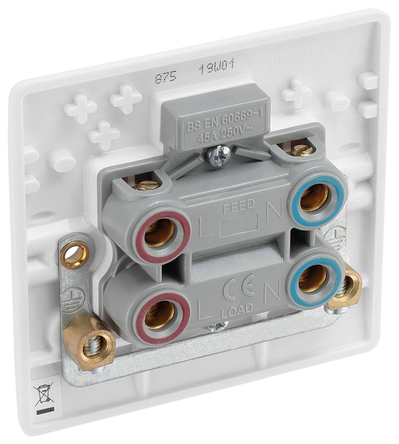 BG Electrical 800 Series - 45A, double pole, single plate