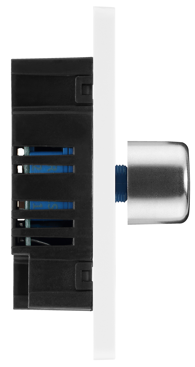 BG Electrical Evolve Brushed Steel - Double, 2 way push 200W