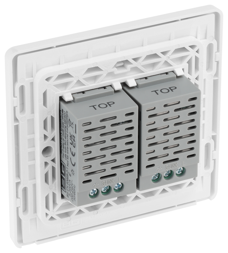 BG Electrical Evolve Pearlescent White - Double, 2 way touch, 200W, master
