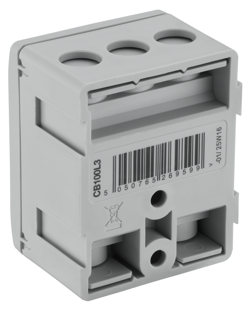 BG Circuit Protection Cp Connectors - 100A 5 Way Connector Block - L3 - Grey