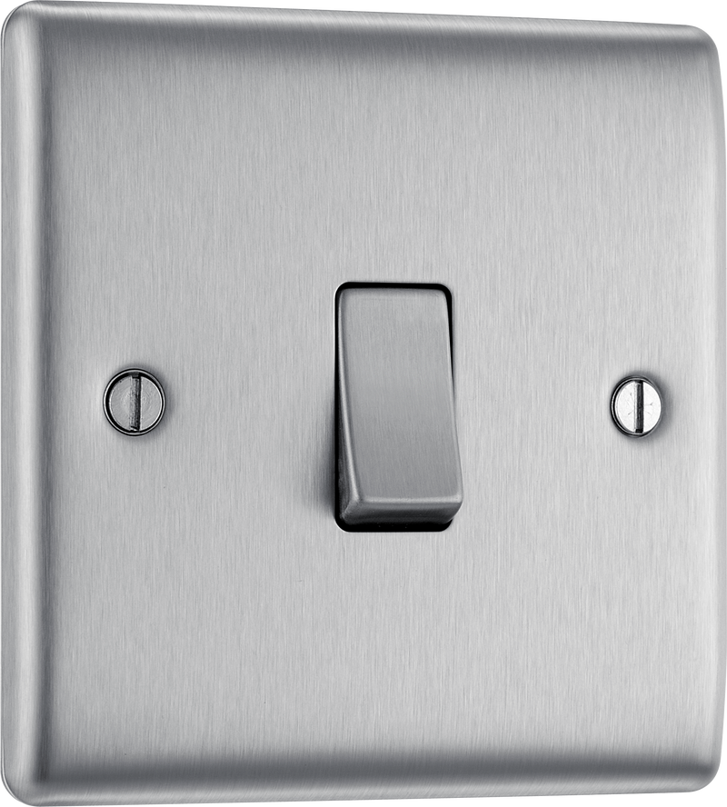 BG Electrical Nexus Metal Brushed Steel - Single, 2 way switch