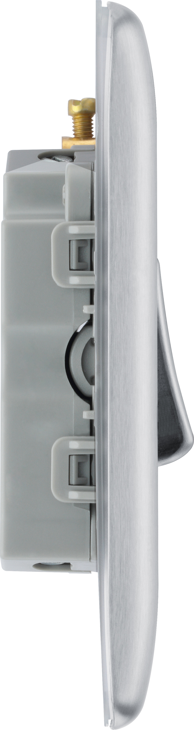 BG Electrical Nexus Metal Brushed Steel - Triple pole fan isolator