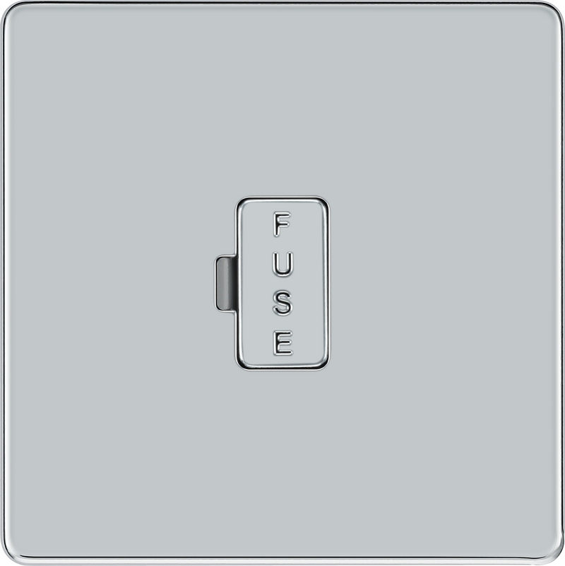 BG Electrical Flatplate Screwless Polished Chrome - Unswitched and fused