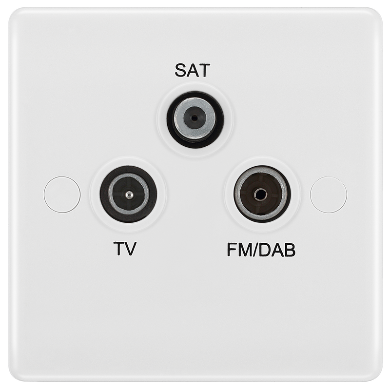 BG Electrical 800 Series - Triple TV/FM/SAT triplex - screened