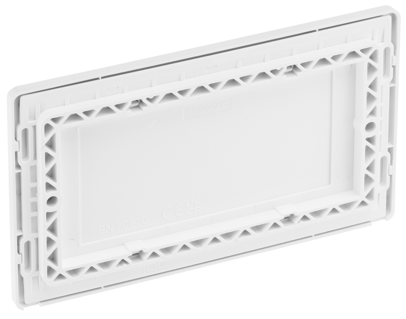 BG Electrical Evolve Pearlescent White - Double, blank plate