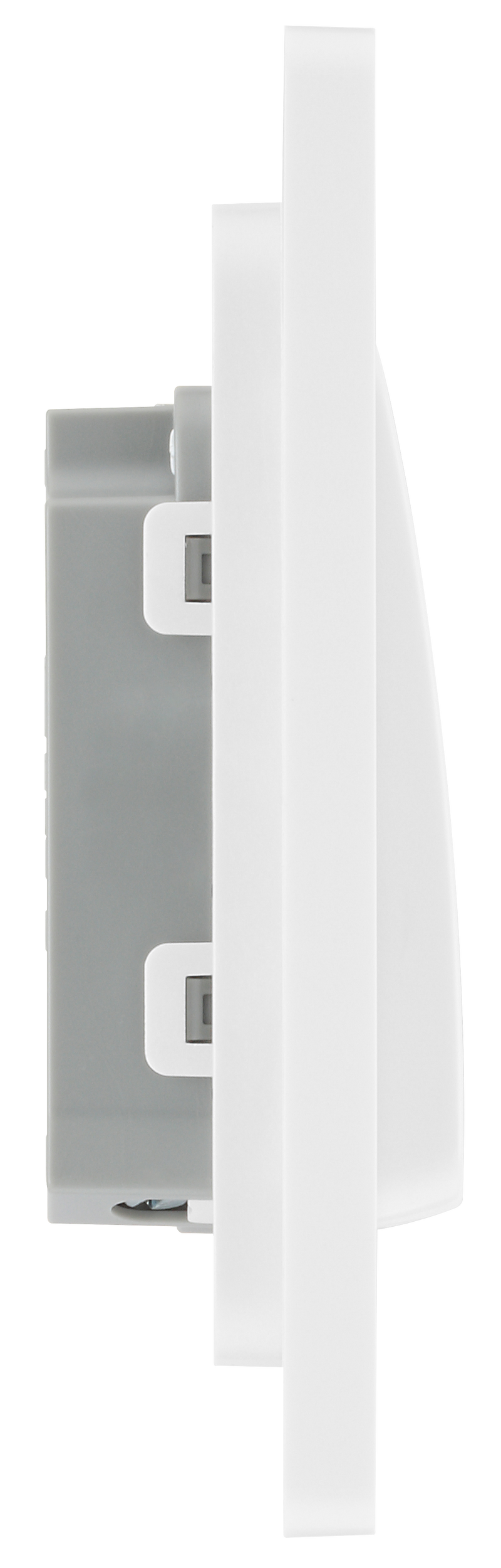 BG Electrical Evolve Pearlescent White - Single, 2 way switch, wide rocker