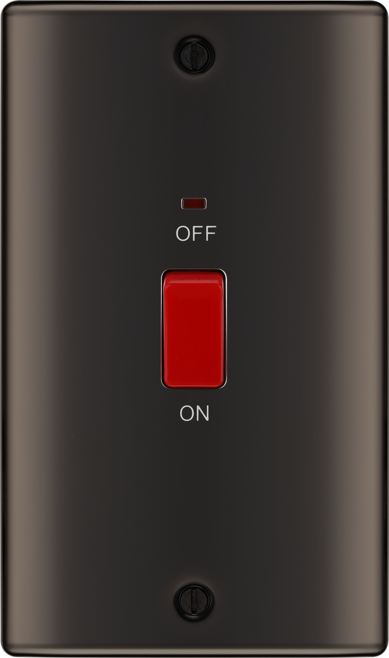 BG Electrical Nexus Metal Black Nickel - 45A, double pole, large plate, with indicator