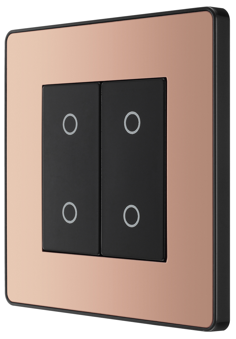 BG Electrical Evolve Polished Copper - Double, 2 way touch, 200W, secondary
